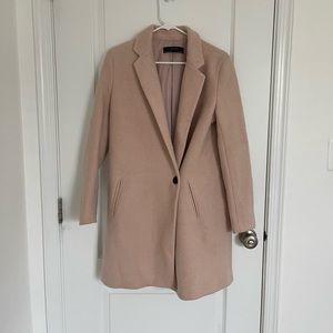 Zara blush soft pea coat